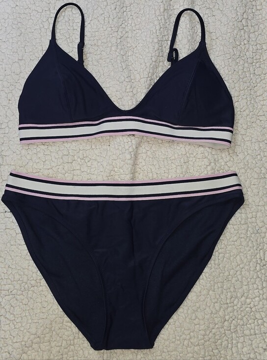 Old Navy Other - Old Navy, Navy Stripe-Trim Bralette & Bikini Set